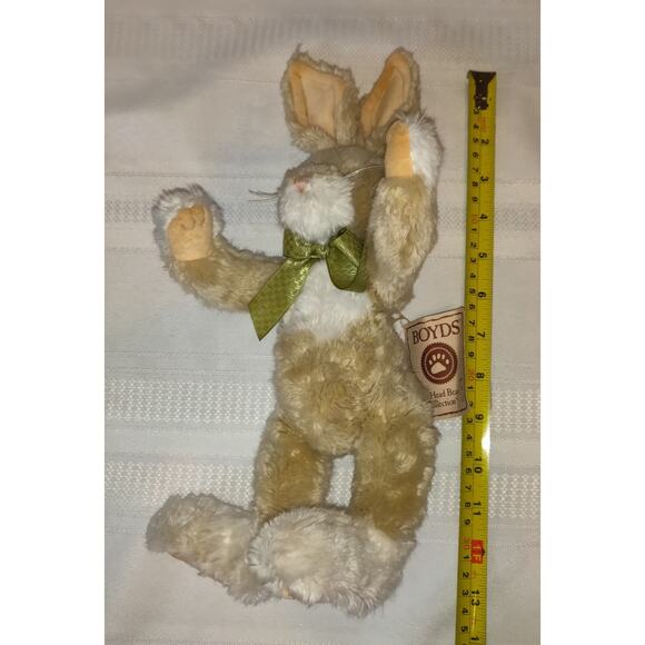 Boyds Bear Bunny Plush Stuffed Animal Hopper Q Buns Fully Jointed Has tags 12" - Picture 11 of 12